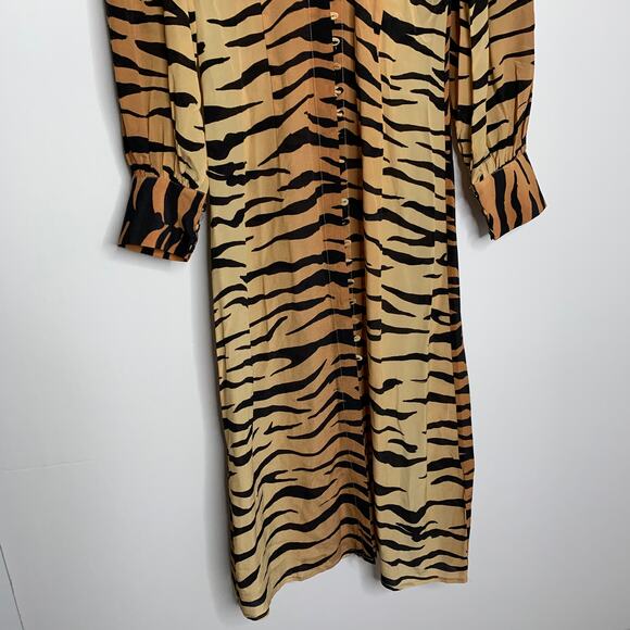 Realisation Vivienne Midi Dress Tiger Small New Silk Womens Small - Picture 4 of 16